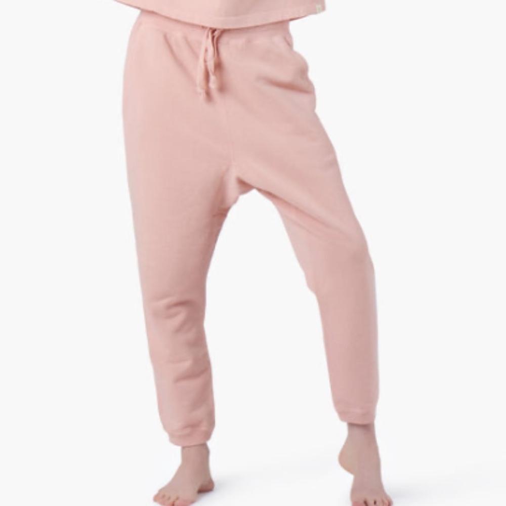 TKees Pink Drawstring Core Joggers w/ Side Pockets Relaxed Fit, Size 1 or SMALL